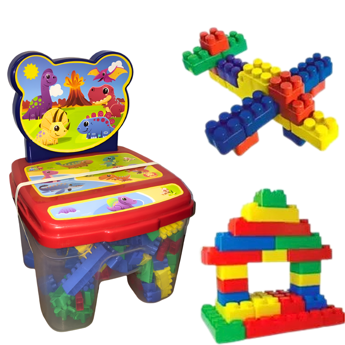 Cadeirinha Blocos Dino verde 48pç (3)