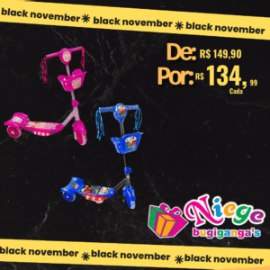 DM BRASIL-PATINETE COM CESTA AZUL DMR5026 / ROSA DMR5027