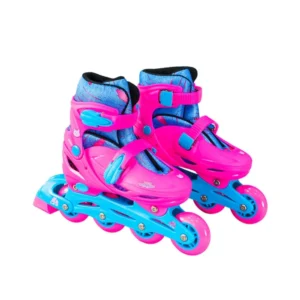 UNIK-KIT PATINS MINI TRAVESSOS FEMININO ROSA 31 34  C/ EQUIPAMENTOS PROTEÇÃO