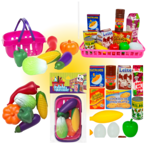KIT MINI MERCADO + HORTIFRUTI CESTINHA