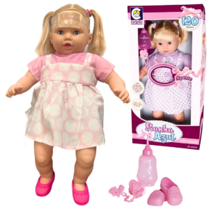 BONECA SONHO AZUL 120 FRASES COM CABELO