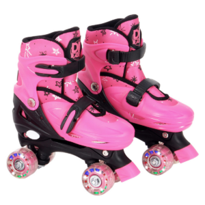 PATINS ROLLER AJUSTAVEL COM PROTEÇÕES E LUZ NA RODA FLASH