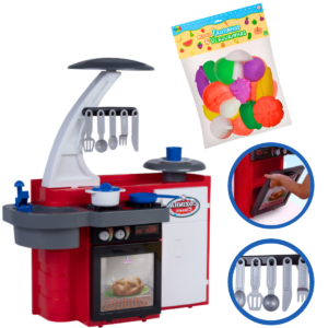 KIT COZINHA CLASSIC VERMELHA + FRUTINHAS E VERDURINHAS