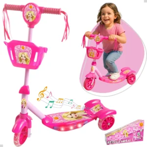 PATINETE MENINA 3 RODAS COM LUZ E SOM