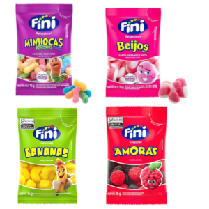 KIT FINI 15G MINHOCAS CITRICAS + BEIJOS + BANANA + AMORAS