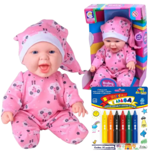 BABY FOFURA TOUCA + CANETA RABISCA E APAGA COM 6