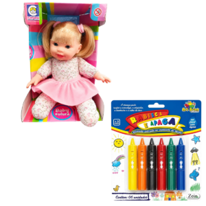 BABY FOFURA CABELO + CANETA RABISCA E APAGA COM 6