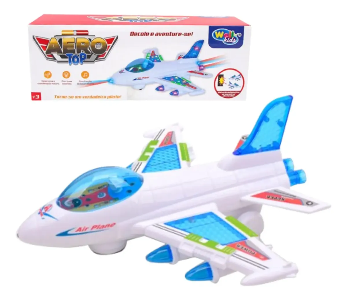 D_NQ_NP_2X_867656-MLB83254728314_042025-F-wellmix-aviao-brinquedo-luz-e-som-a-pilha-inclusa-bate-volta