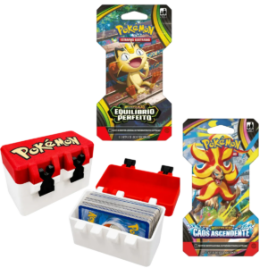 KIT CARTAS POKEMON E PORTA CARTAS