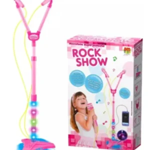 MICROFONE DUPLO PEDESTAL INFAN ROSA