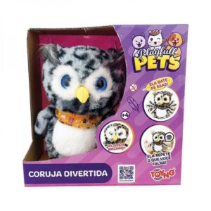 CORUJA PELUCIA COM LUZ E SOM INTERATIVA PLAYFULL PETS